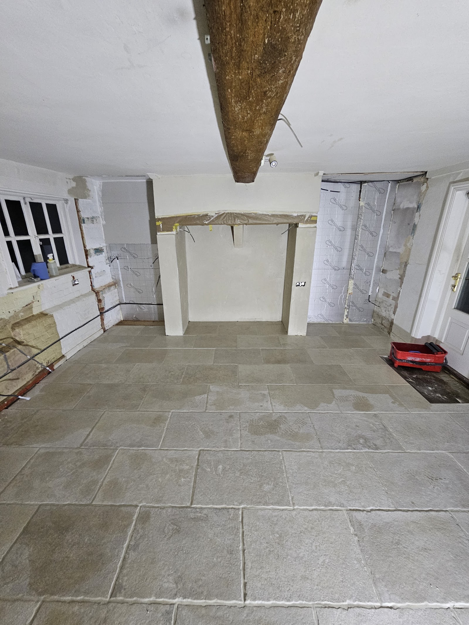 Tiled flooring installation in Grade II listed property, Rattlesden